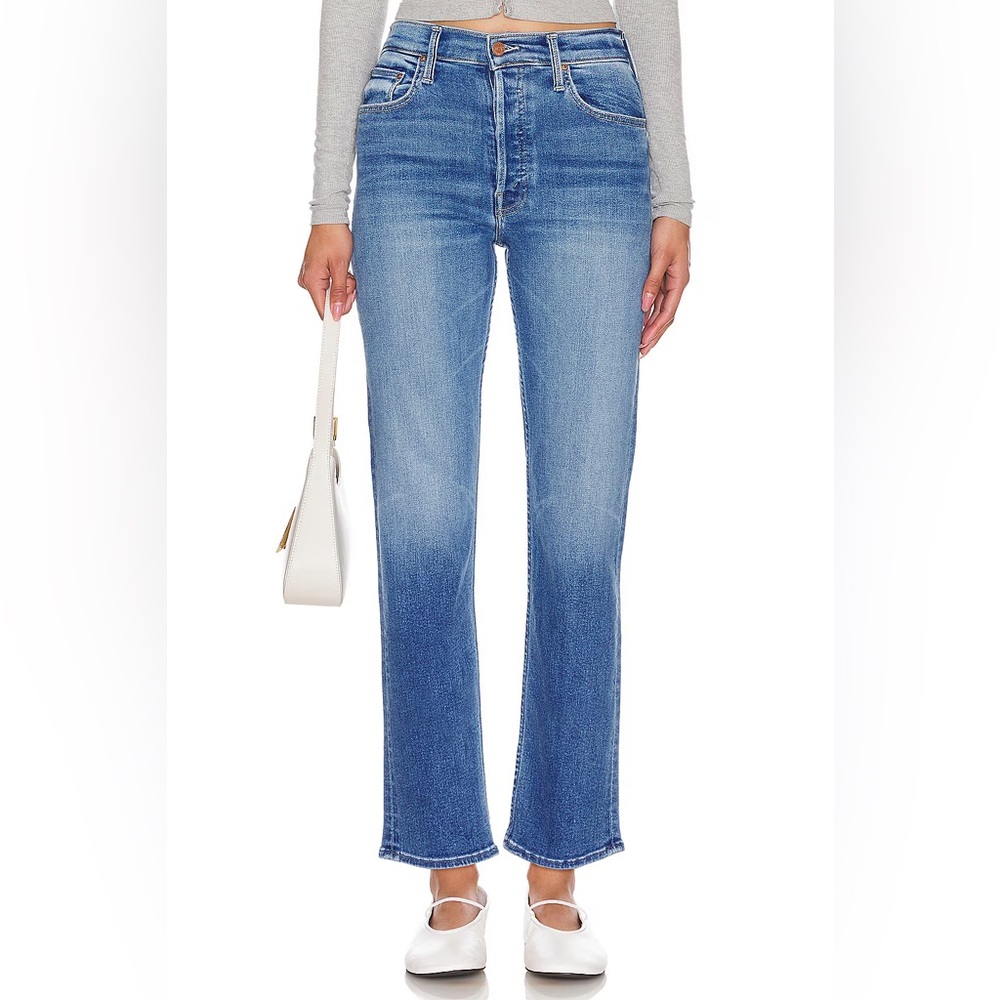 MOTHER ||‎ The Tomcat Straight Jeans in Layover Mid Wash Blue 31
